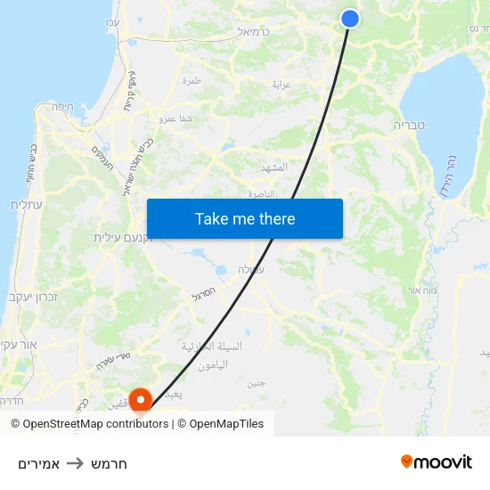 אמירים to חרמש map