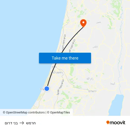 בני דרום to חרמש map
