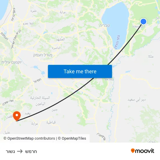 גשור to חרמש map
