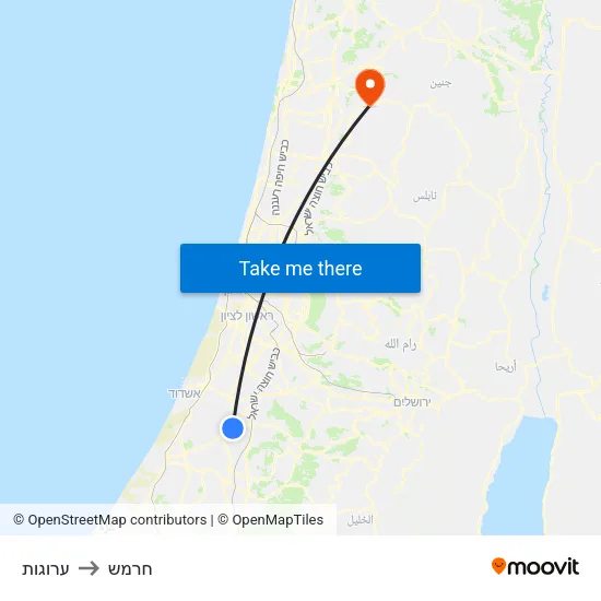 ערוגות to חרמש map
