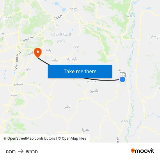 רותם to חרמש map