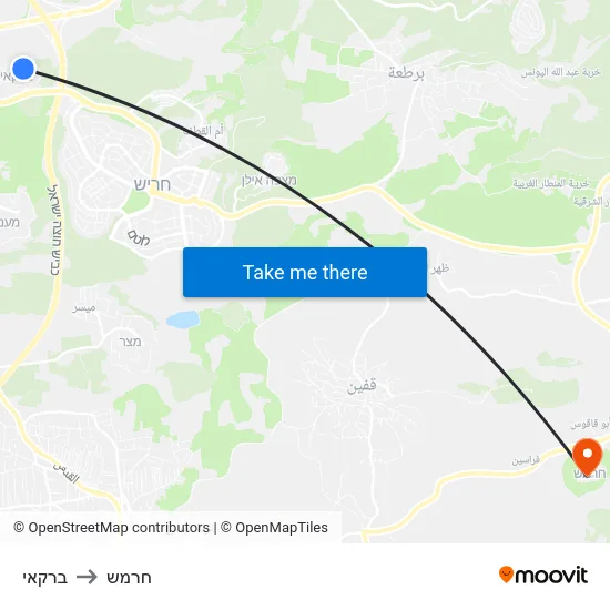 ברקאי to חרמש map