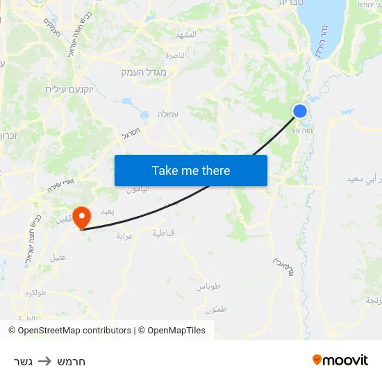 גשר to חרמש map