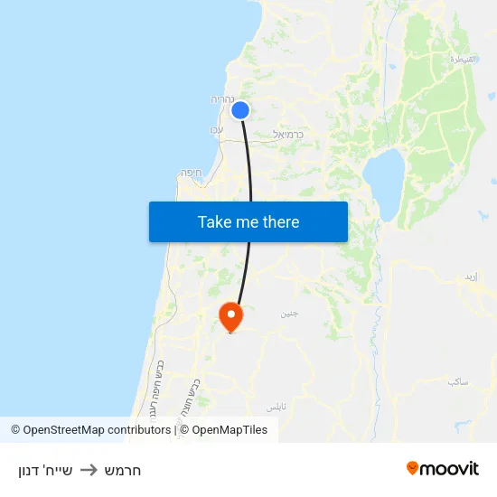 שייח' דנון to חרמש map