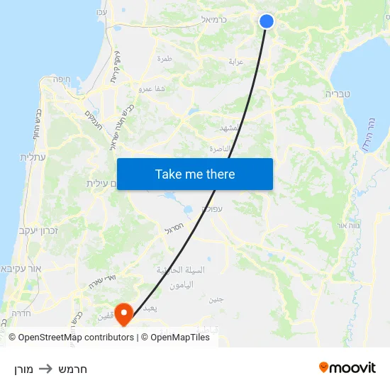 מורן to חרמש map