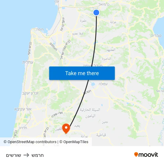 שורשים to חרמש map