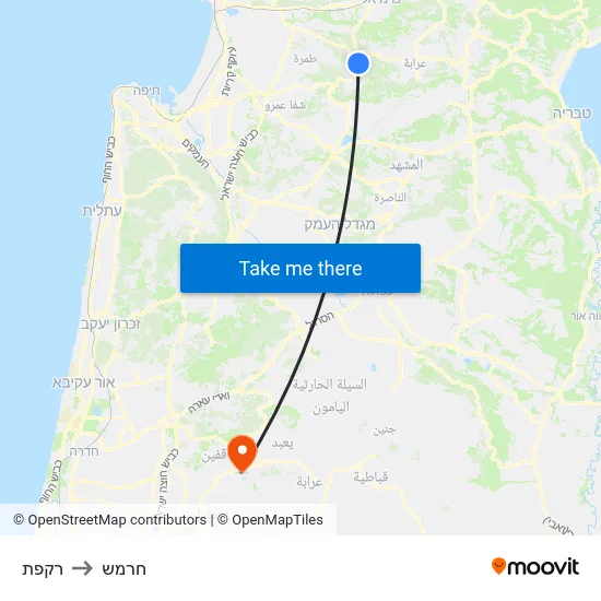רקפת to חרמש map