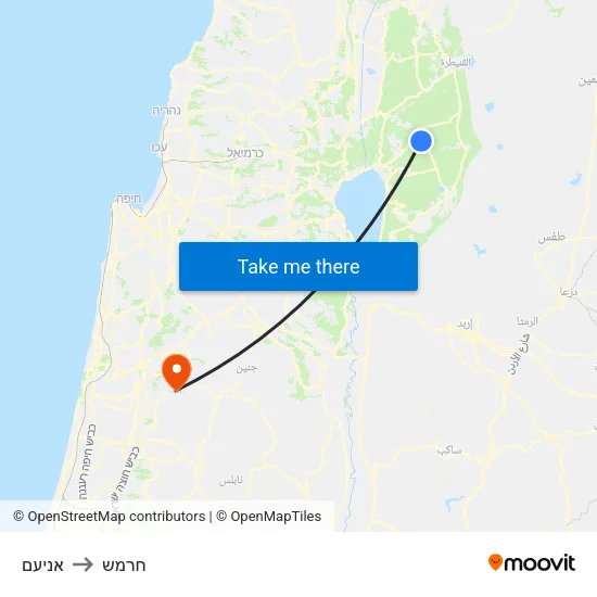 אניעם to חרמש map