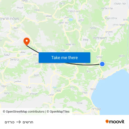 כורזים to חרשים map