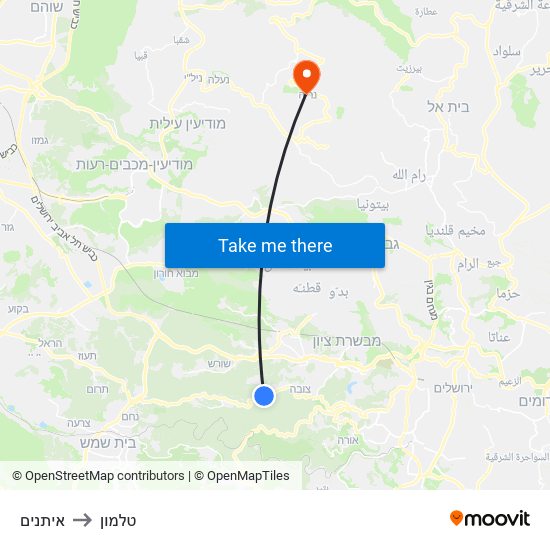 איתנים to טלמון map