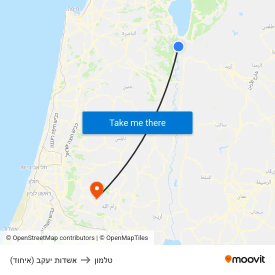 אשדות יעקב (איחוד) to טלמון map