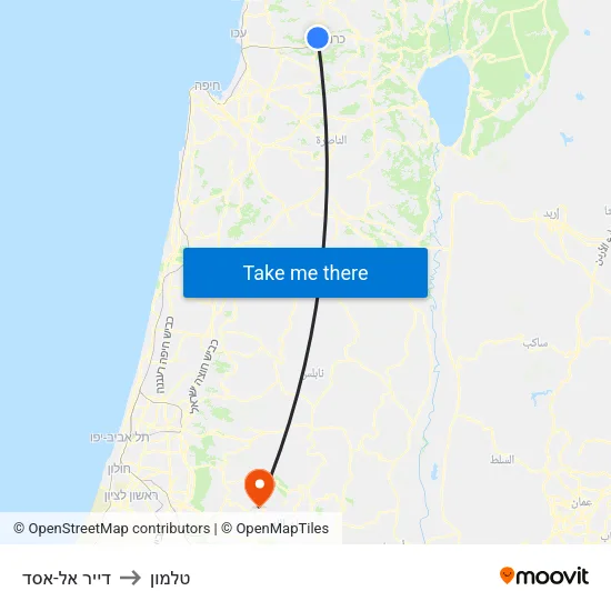 דייר אל-אסד to טלמון map
