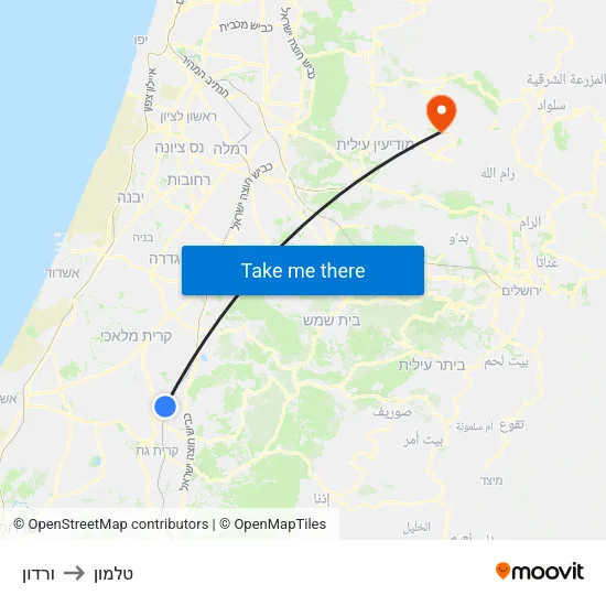 ורדון to טלמון map