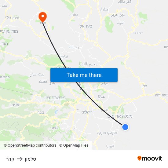 קדר to טלמון map