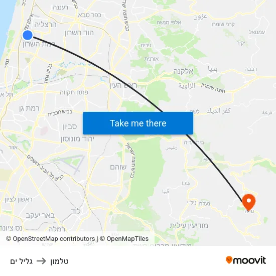 גליל ים to טלמון map