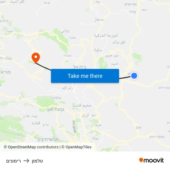 רימונים to טלמון map