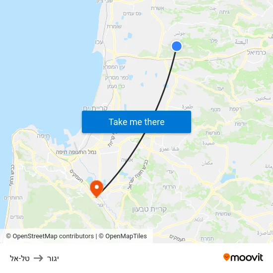 טל-אל to יגור map