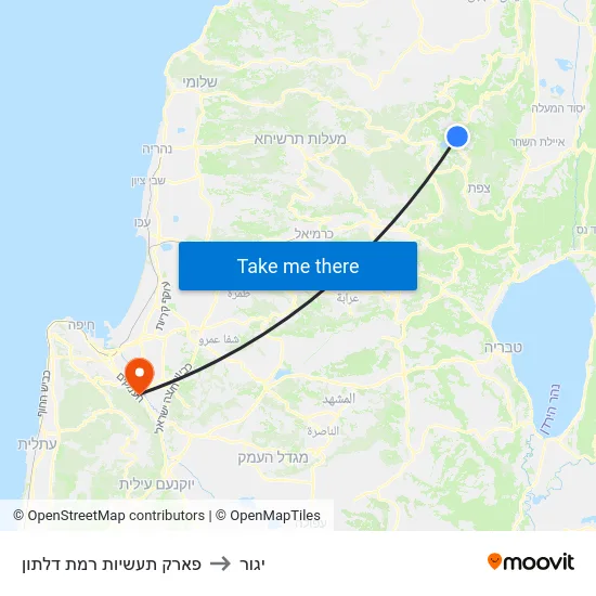 פארק תעשיות רמת דלתון to יגור map