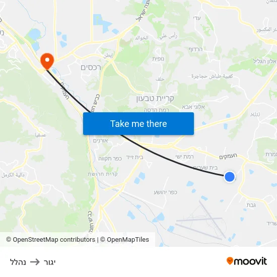 נהלל to יגור map