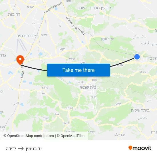 ידידה to יד בנימין map