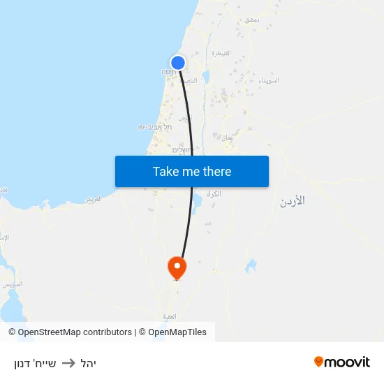 שייח' דנון to יהל map