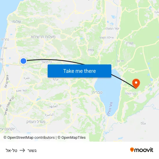 טל-אל to גשור map