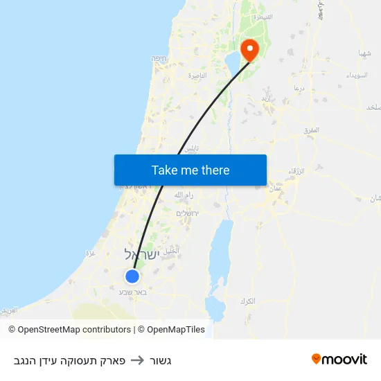 פארק תעסוקה עידן הנגב to גשור map