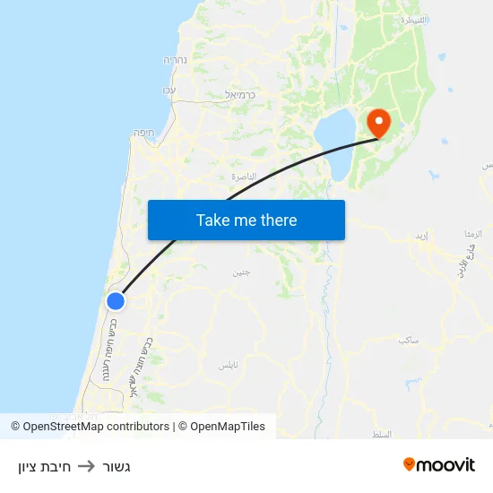 חיבת ציון to גשור map
