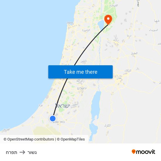 תפרח to גשור map