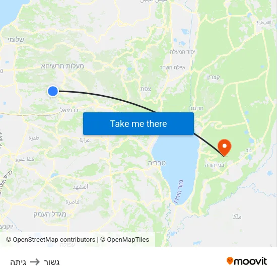 גיתה to גשור map