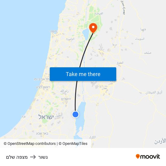 מצפה שלם to גשור map