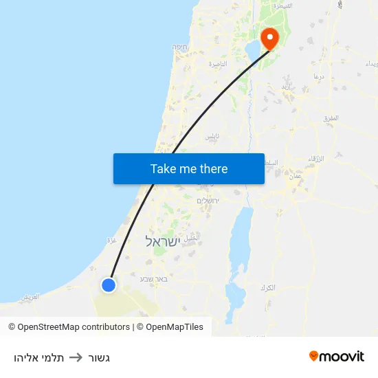 תלמי אליהו to גשור map