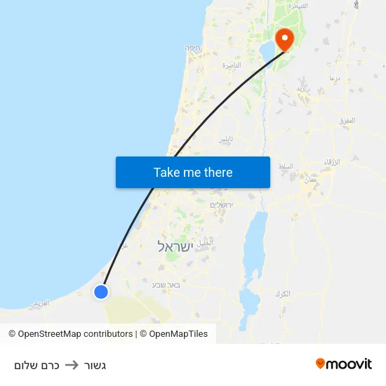 כרם שלום to גשור map