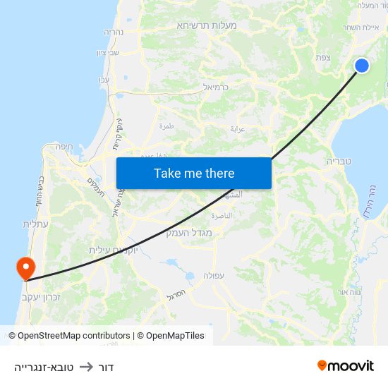 טובא-זנגרייה to דור map