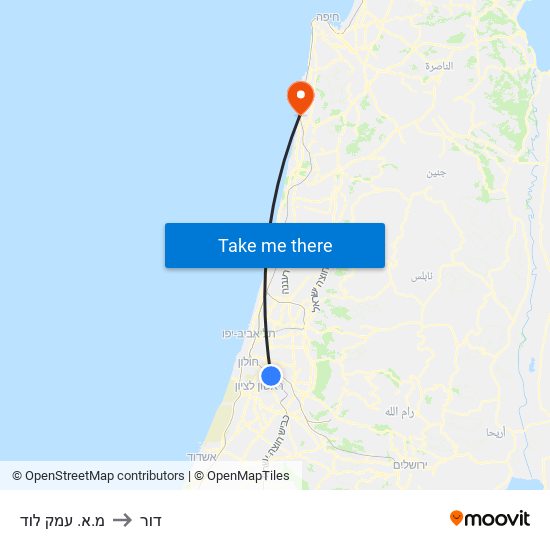 מ.א. עמק לוד to דור map