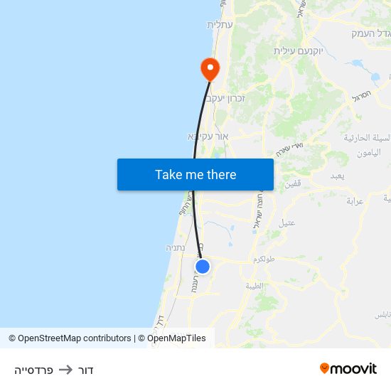 פרדסייה to דור map