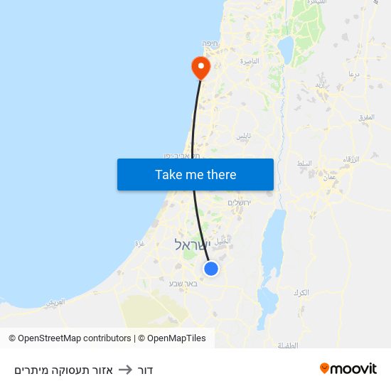 אזור תעסוקה מיתרים to דור map