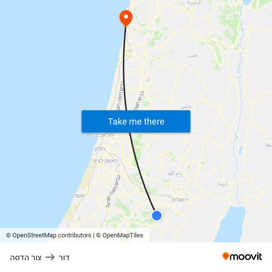 צור הדסה to דור map