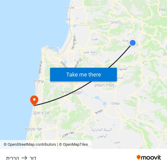 הררית to דור map