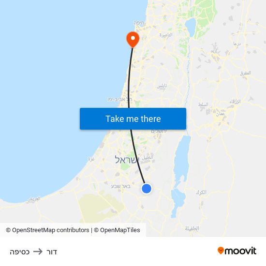 כסיפה to דור map