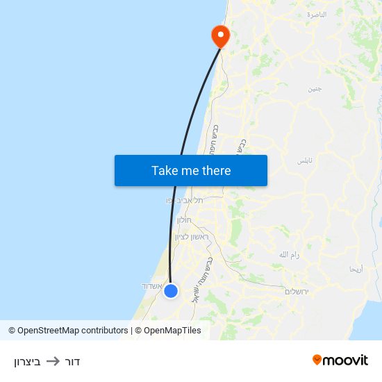 ביצרון to דור map