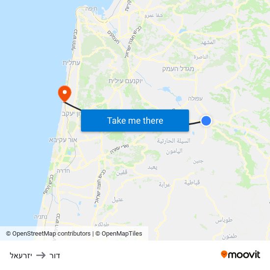 יזרעאל to דור map