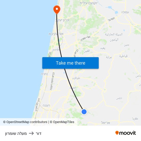 מעלה שומרון to דור map