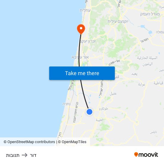 תנובות to דור map