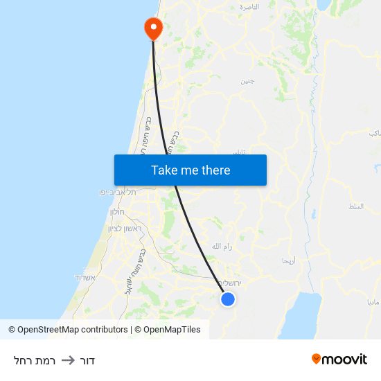 רמת רחל to דור map