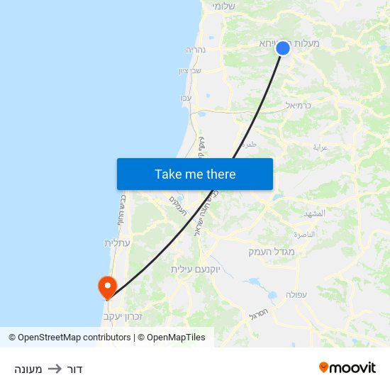 מעונה to דור map