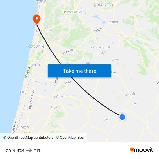 אלון מורה to דור map