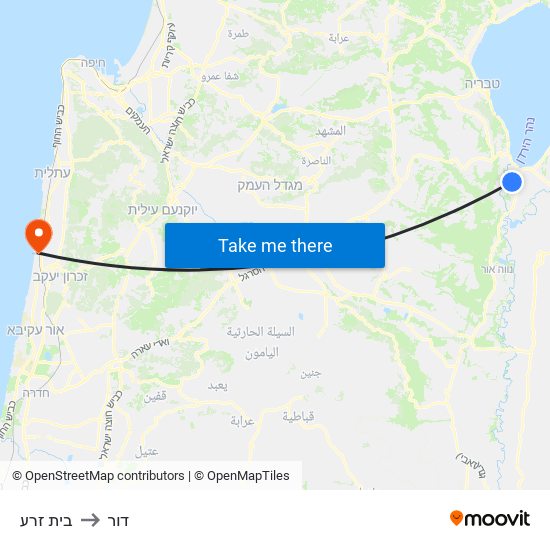 בית זרע to דור map