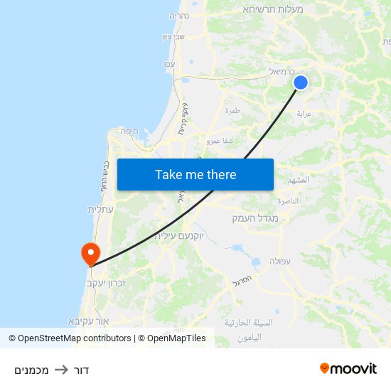 מכמנים to דור map