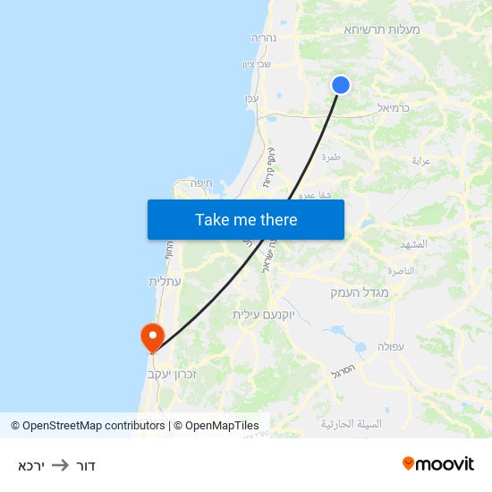 ירכא to דור map